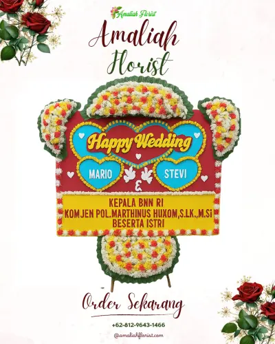 Karangan Papan Bunga Pernikahan di Sumberbening